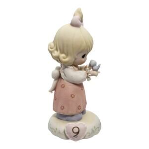 Precious Moments Growing In Grace 9 Blonde Girl Bird 154036 Enesco 1996 Crown